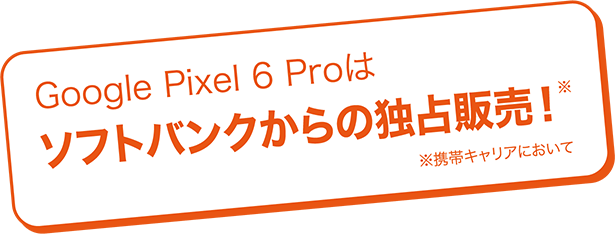 Google Pixel 6 Proはソフトバンクからの独占販売！　※携帯キャリアにおいて